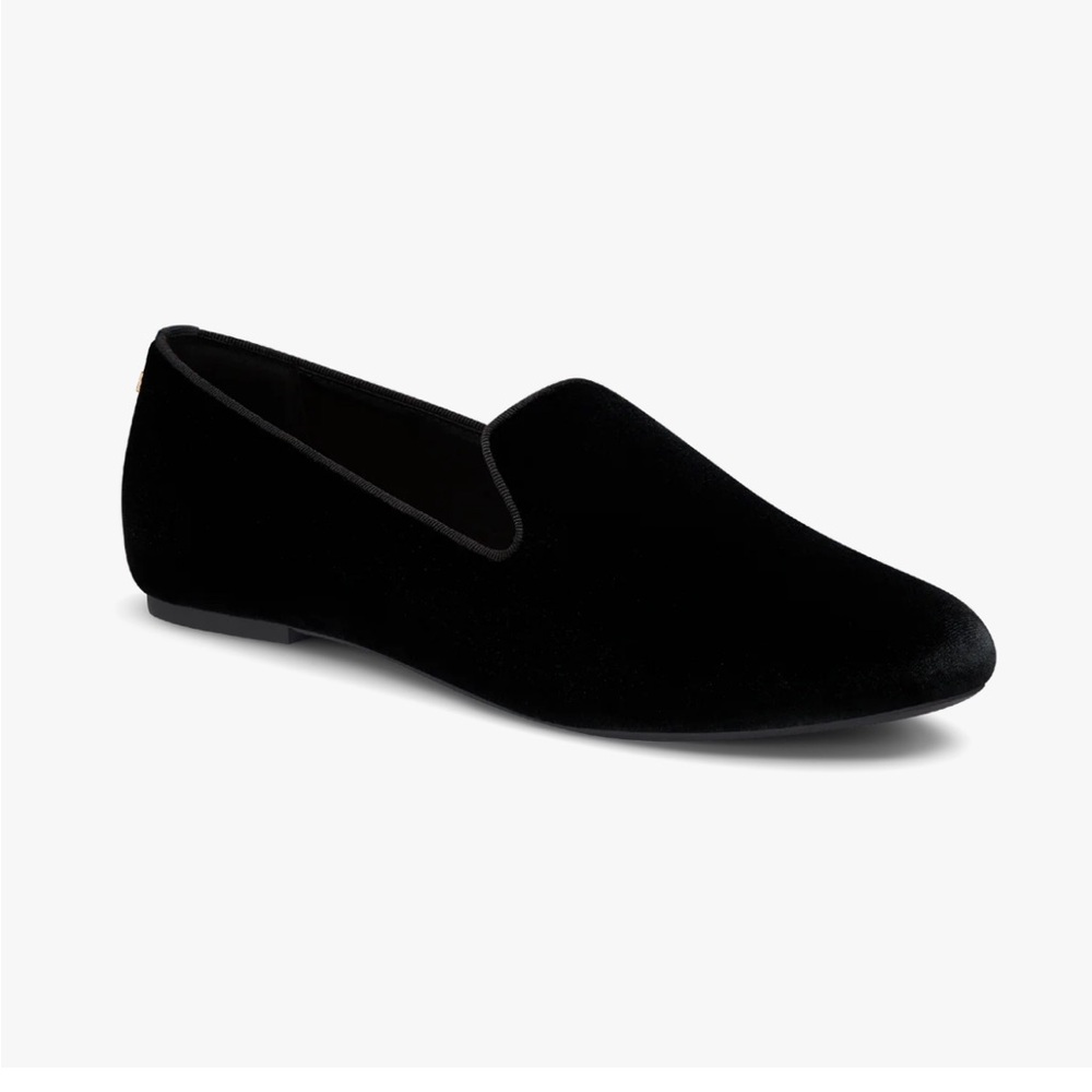 Birdies Black Velvet Women's Loafers